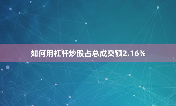 如何用杠杆炒股占总成交额2.16%